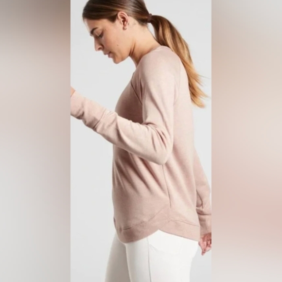 Athleta Mindset Pullover Sweatshirt, Color Mocha Latte Size SP - Picture 2 of 15